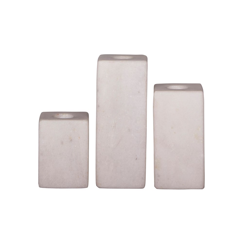 Broste Svícen na dlouhou svíčku MARBLE SET/3 Broste