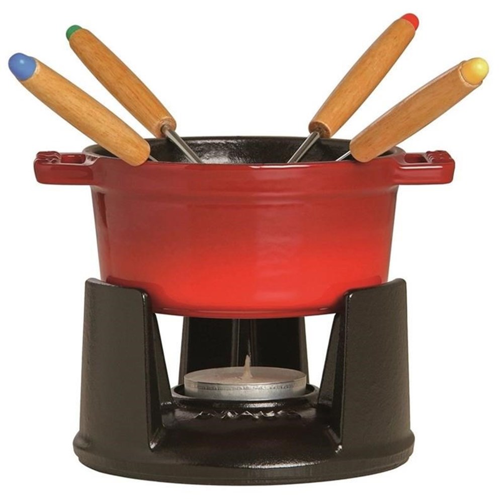 Miniset na Fondue STAUB červený Staub