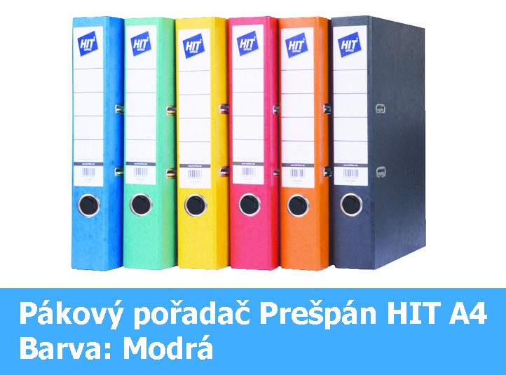 Pořadač pákový A4 5 cm modrý prešpan HIT Office 272.01 Papermax-cz