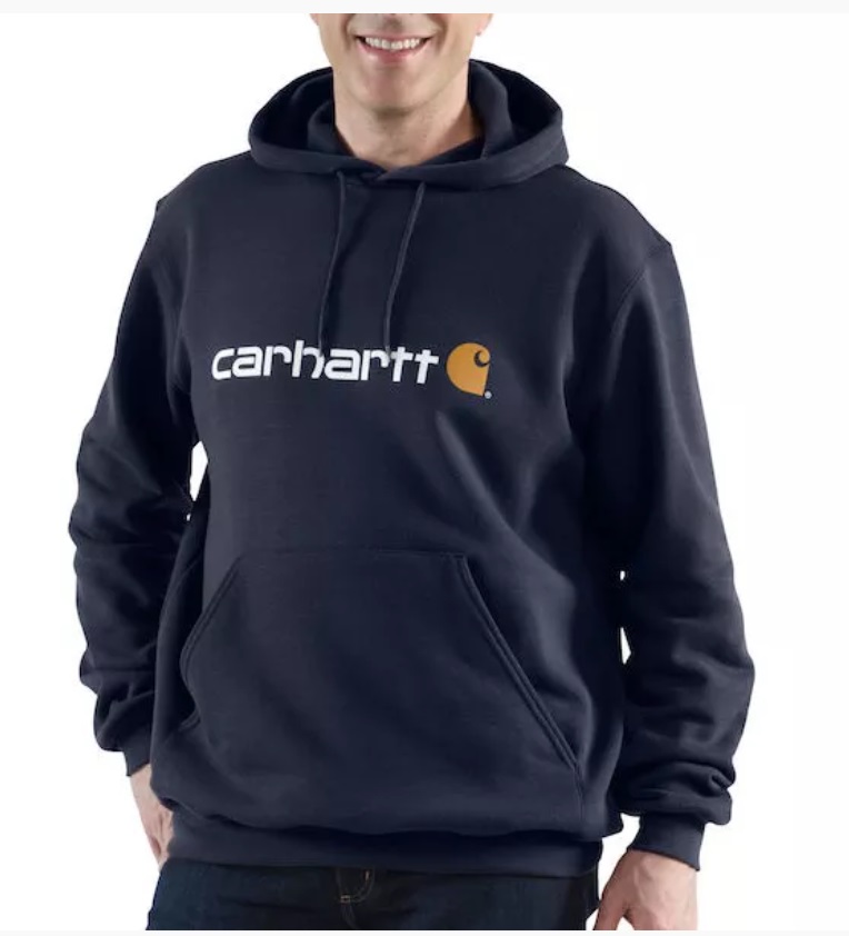 Mikina Carhartt modrá S SIgnature Logo Midweight Hooded Swearshirt Carhartt