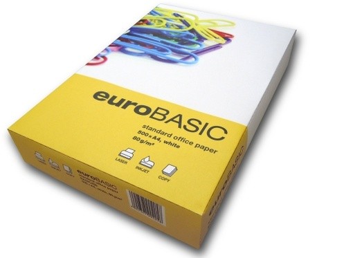 Kancelářský papír A4 80g bílý 500 listů EuroBasic Papermax-cz