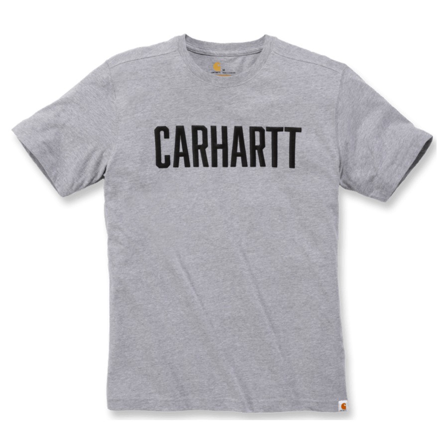 Triko Carhartt šedá Maddock Graphic Block Logo Short XS-Sleve T-shirt Carhartt