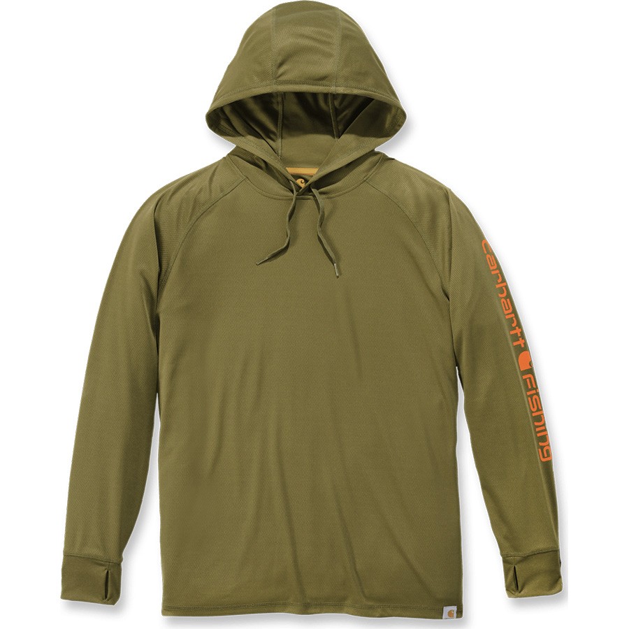 Triko Carhartt Force Fishing Graphic Long-Sleeve Hooded T-shirt Carhartt