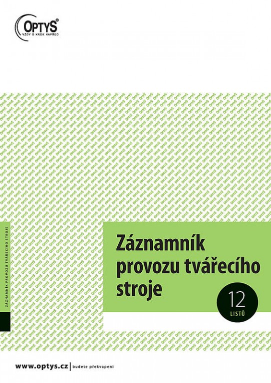 OP 1218 Záznamník provozu tvářecího stroje A4 12 listů Papermax-cz