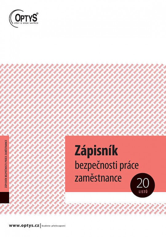 OP 1221 Zápisník bezpečnosti práce A5 20 listů Papermax-cz