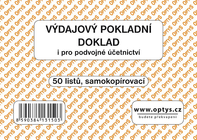 OP 1315 Výdajový pokladní doklad pro podvoj.účetnictví samopropisovací A6 50 listů Papermax-cz