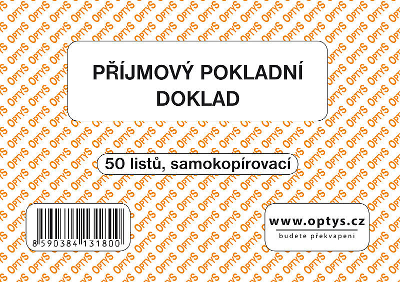 OP 1318 Příjmový pokladní doklad jednoduchý samopropisovací A6 50 listů Papermax-cz