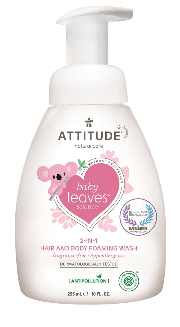 Dětská mycí pěna (2 v 1) ATTITUDE Baby leaves bez vůně 295 ml Darjeeling.cz