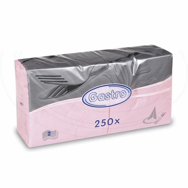 Ubrousky Gastro 86902 růžové 2 vrstvé 250ks 33x33 cm Papermax-cz