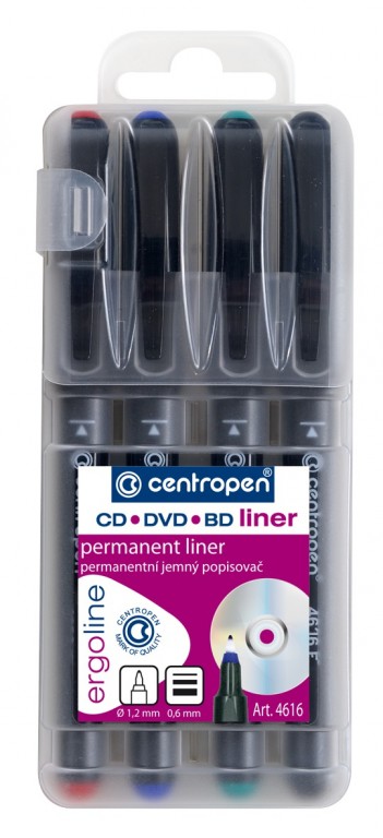 Popisovač Centropen 4616 na CD/DVD sada 4ks šíře 0