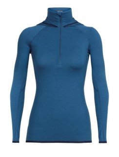 Icebreaker Wmns Fluid Zone LS Half Zip Hood M Icebreaker