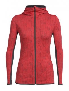 Icebreaker Wmns Away LS Zip Hood Showers XS Icebreaker