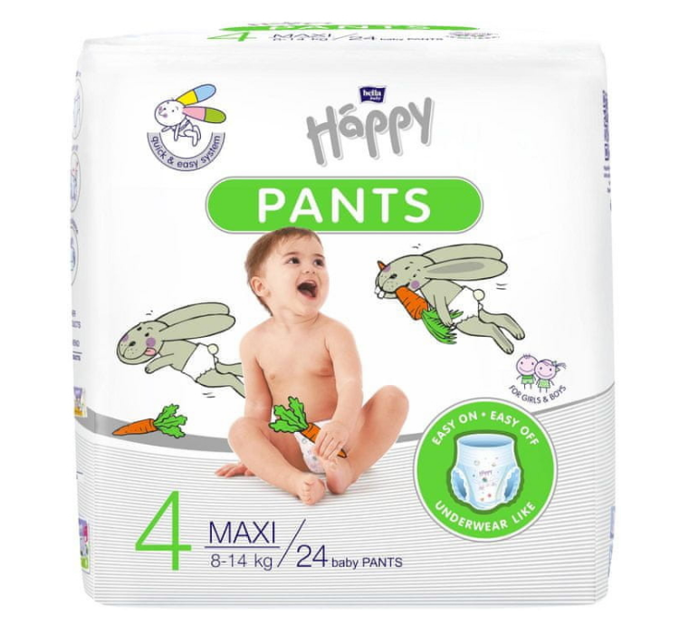 Bella Happy Pants 4 Maxi ( 8-14 kg) 24 ks Darjeeling.cz