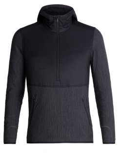 Icebreaker Mens Descender Hybrid LS Half Zip Hood L Icebreaker