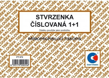 BA PT 072 Stvrzenka číslováná 1+1 A6 100 listů Papermax-cz