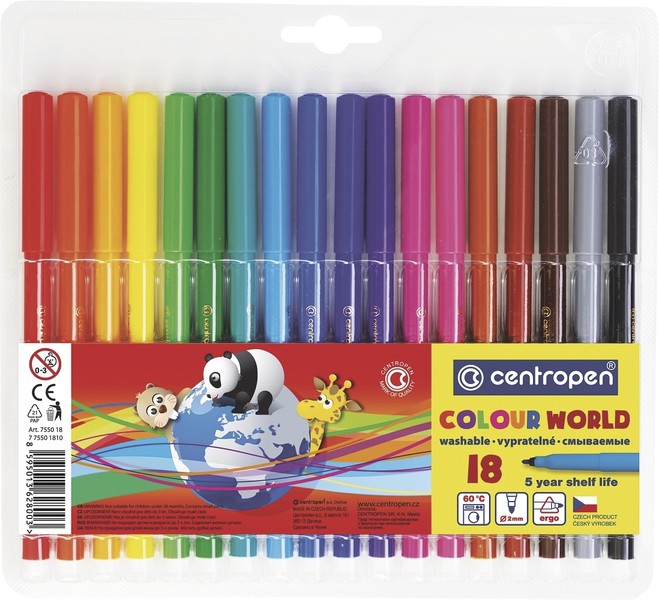 Popisovač Centropen 7550 sada 18ks ergo vypratelný Papermax-cz