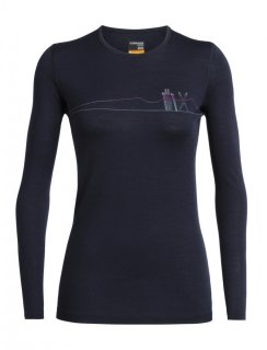 Icebreaker Wmns 200 Oasis LS Crewe Skis in Snow XS Icebreaker