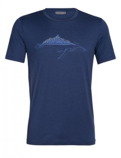 Icebreaker Mens Tech Lite SS Crewe Whitecap Whale L Icebreaker