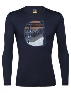 Icebreaker Mens 200 Oasis LS Crewe Mt Blanc Rise L Icebreaker