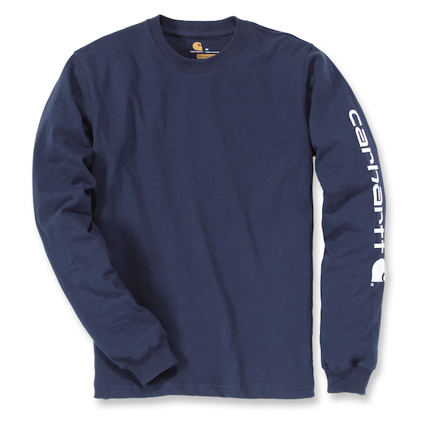 Triko Carhartt modrá M Long-Sleeve Graphic Logo T-Shirt Carhartt