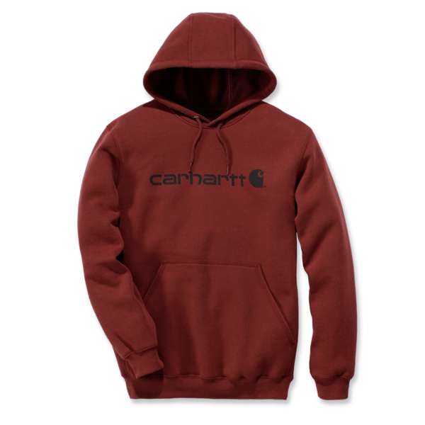 Mikina Carhartt tmavě Signature Logo Midweight Hooded Swearshirt Carhartt