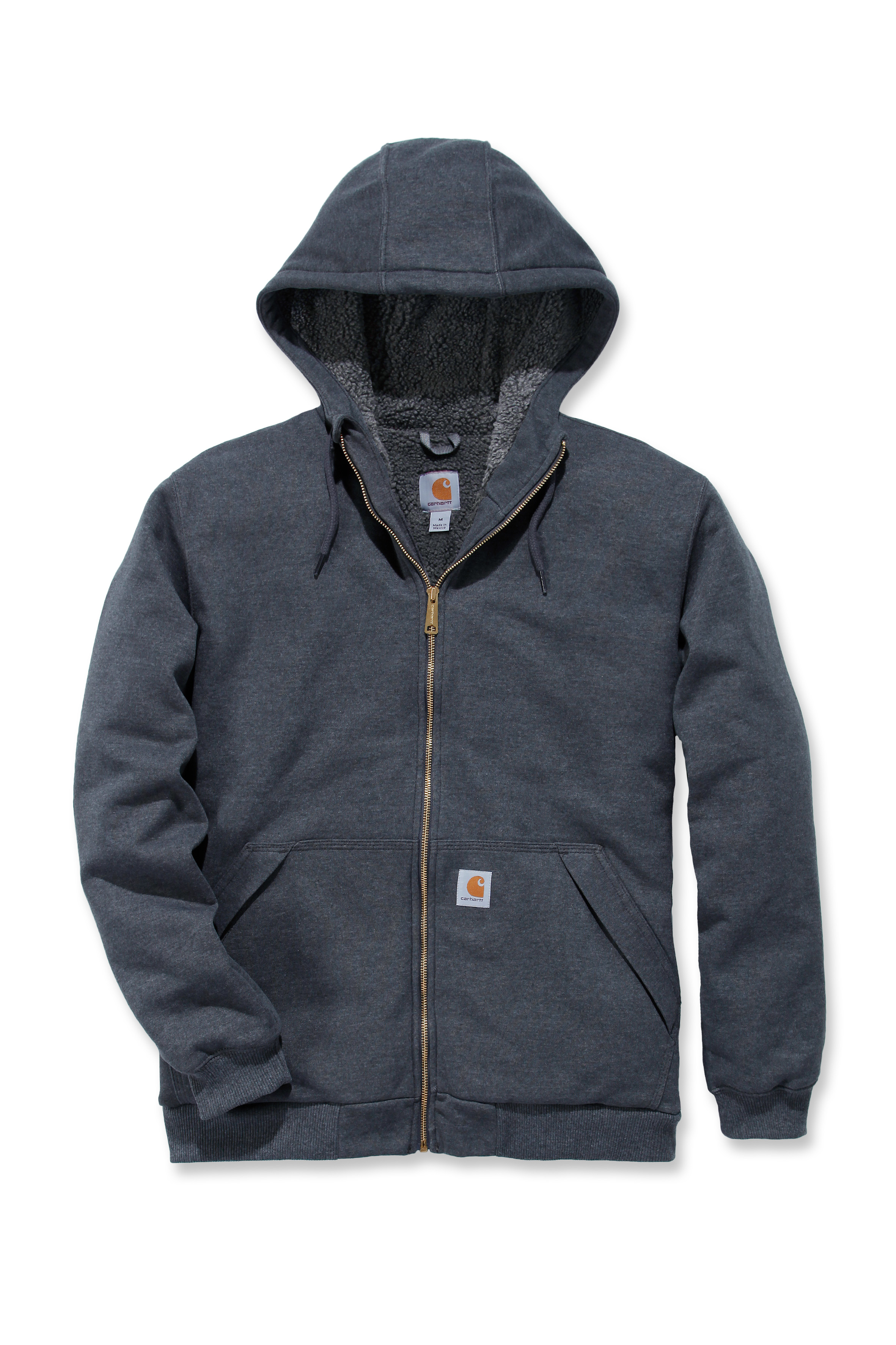 Mikina Carhartt šedá M Sherpa-Lined Midweight Full-Zip Sweatshirt Carhartt