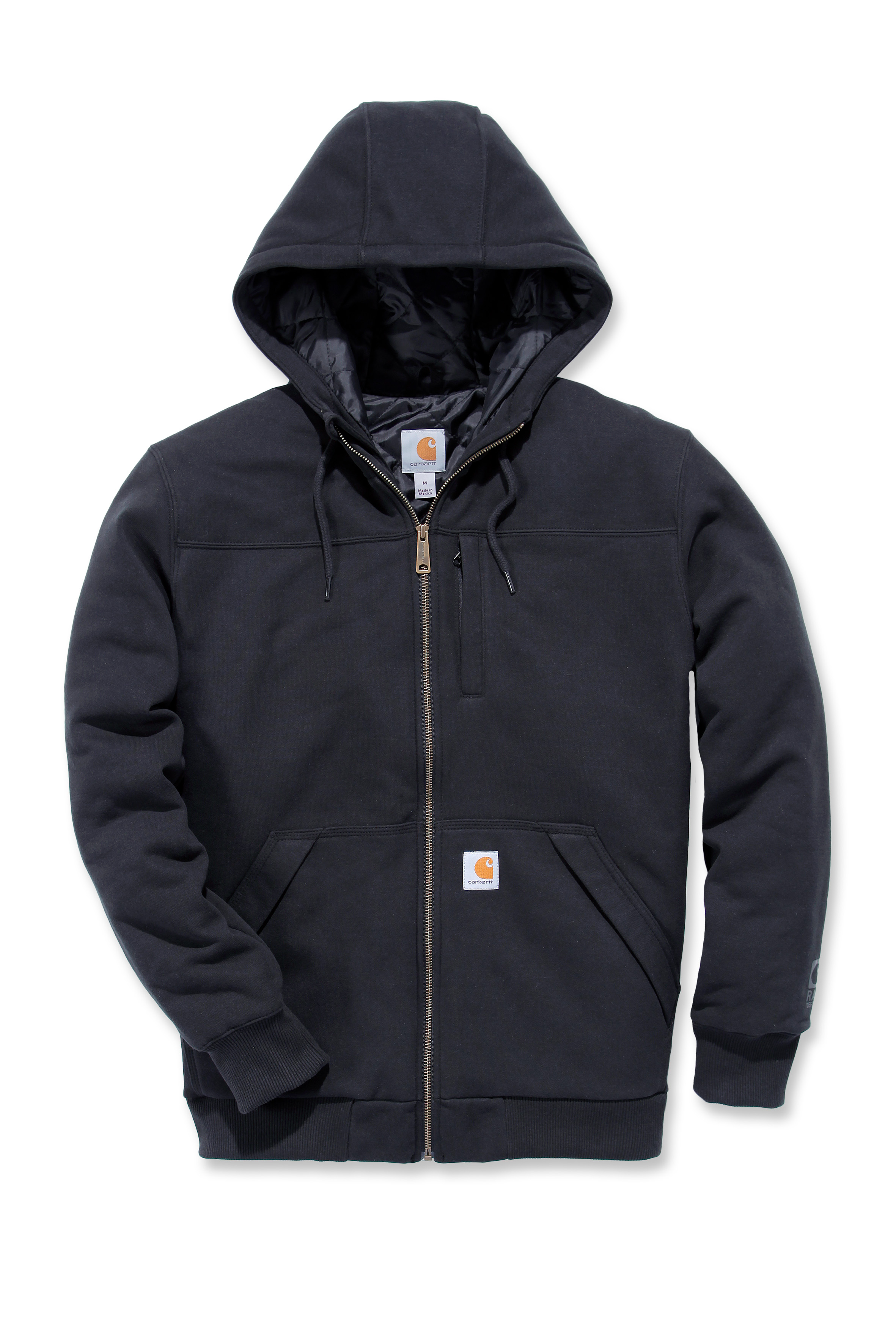 Mikina Carhartt černá M Rockland Quilt-Lined Full-Zip Hooded Sweatshirt Carhartt