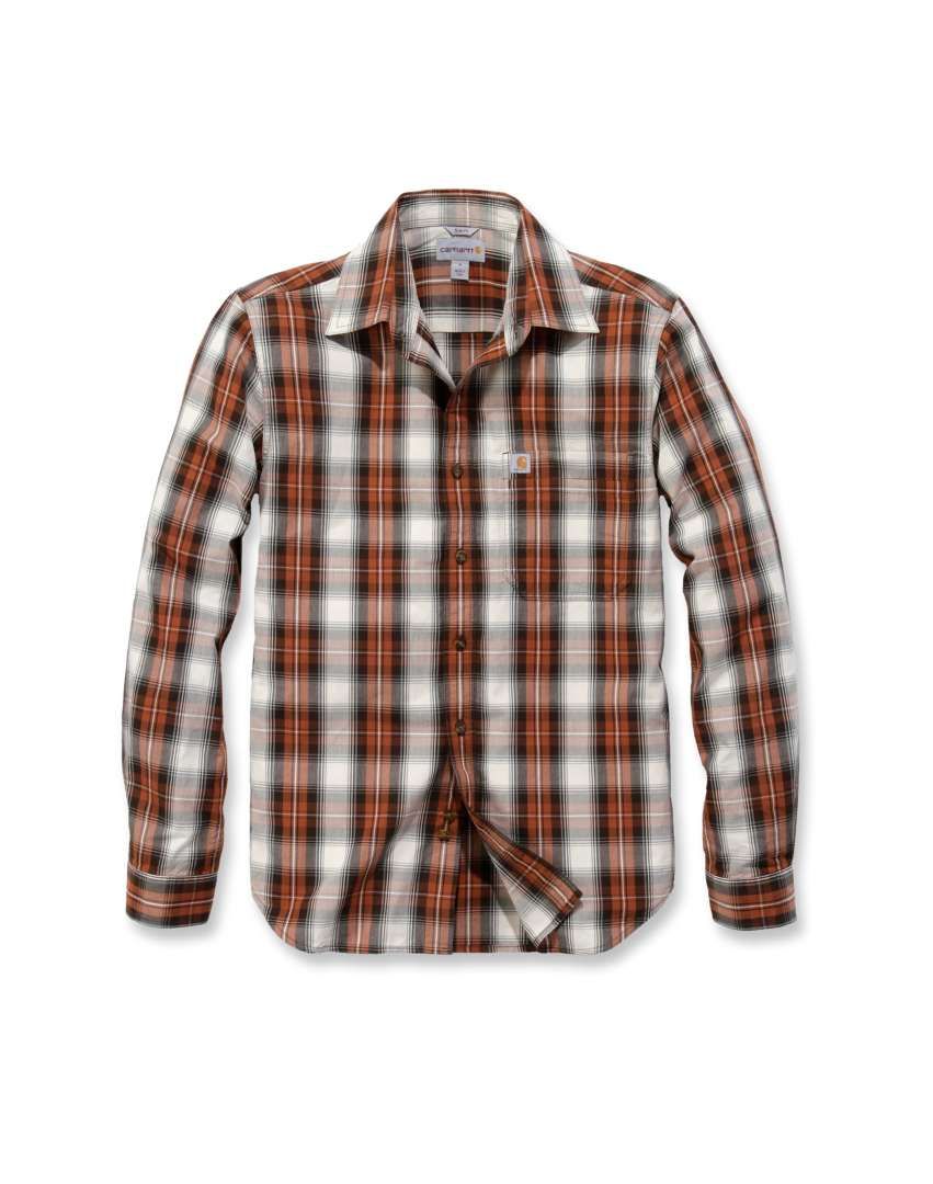 Košile s límečkem Carhartt Long Sleeve Essential Open Collar Shirt Plaid Carhartt