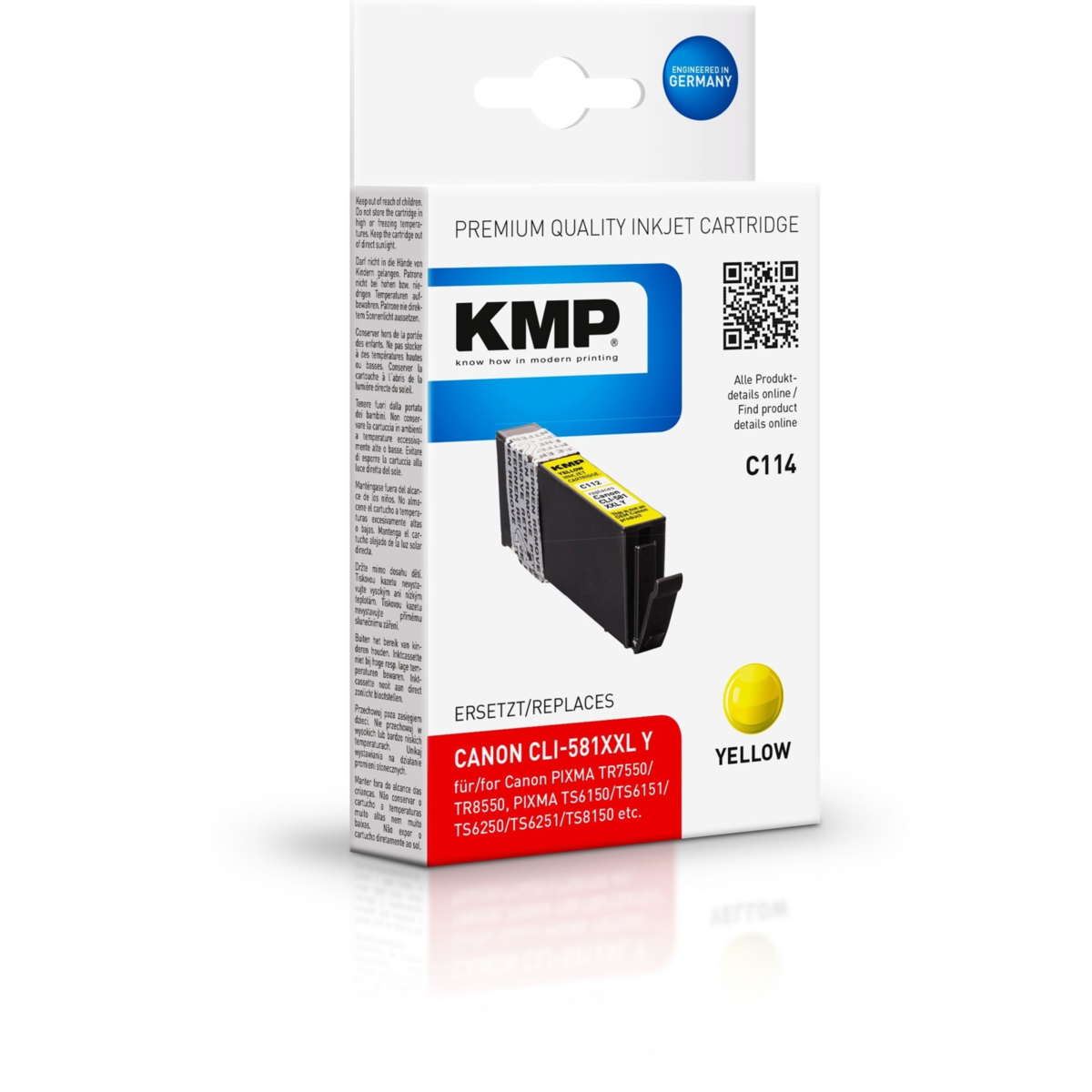 Kompatibilní KMP KMP  cartridge Canon CLI-581Y XXL (Žlutá) KMP