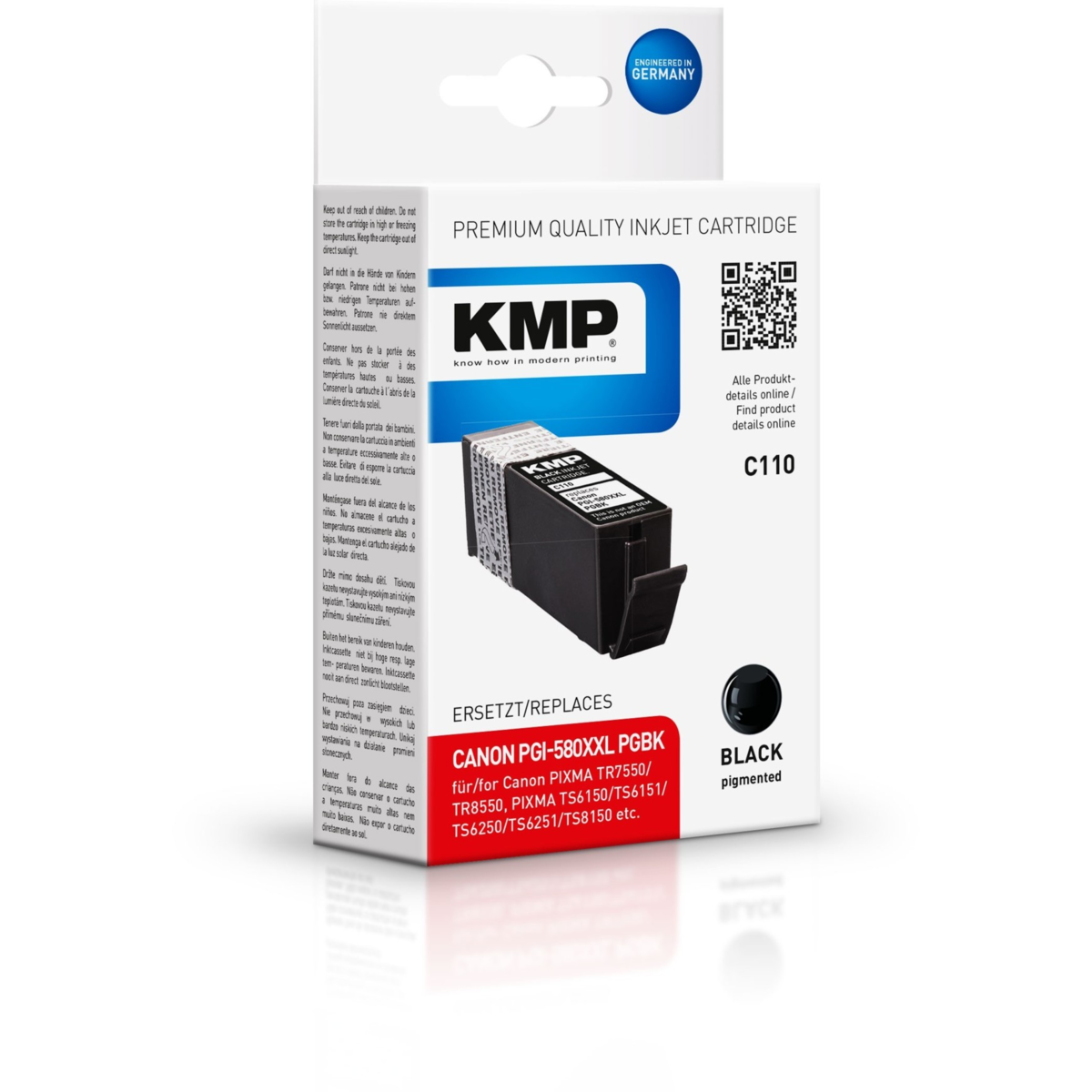 Kompatibilní KMP KMP  cartridge Canon PGI-580PGBK XXL (Pigmentová černá) KMP