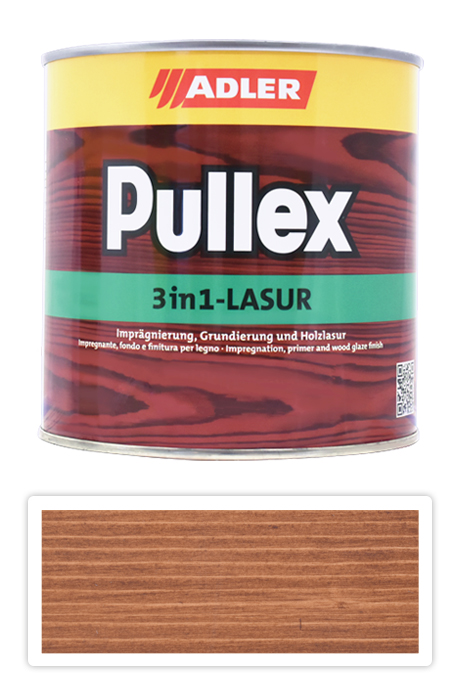 ADLER Pullex 3in1 Lasur - tenkovrstvá impregnační lazura 0.75 l Ořech 50555 ADLER