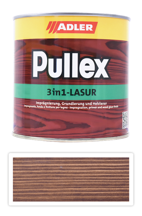 ADLER Pullex 3in1 Lasur - tenkovrstvá impregnační lazura 0.75 l Palisandr 50050 ADLER