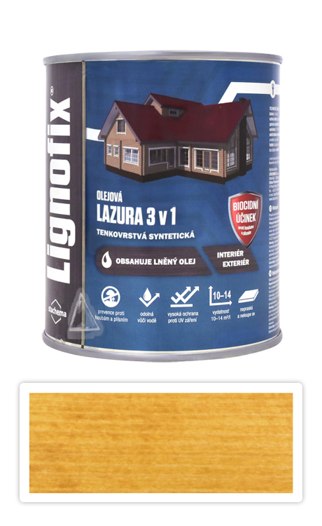 Lignofix LAZURA 3 v 1 - olejová lazura s biocidem 0.6 l Pinie Stachema