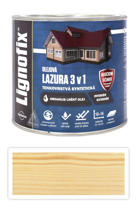 Lignofix LAZURA 3 v 1 - olejová lazura s biocidem 2.2 l Bezbarvá Stachema