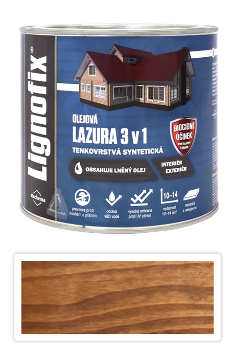 Lignofix LAZURA 3 v 1 - olejová lazura s biocidem 2.2 l Ořech Stachema