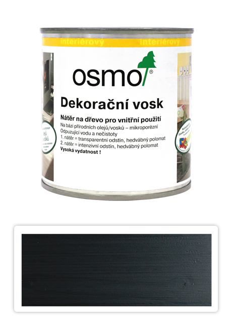 OSMO Dekorační vosk intenzivní odstíny 0.375 l Černý 3169 OSMO