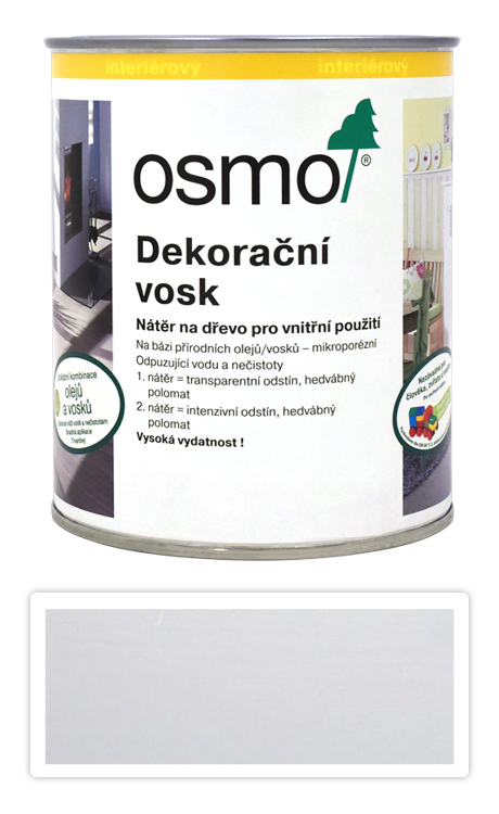 OSMO Dekorační vosk intenzivní odstíny 0.75 l Bílý mat 3186 OSMO