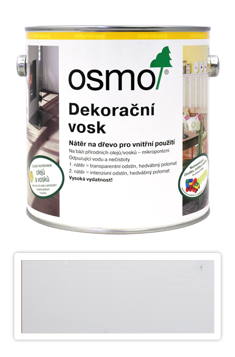 OSMO Dekorační vosk intenzivní odstíny 2.5 l Sníh 3188 OSMO