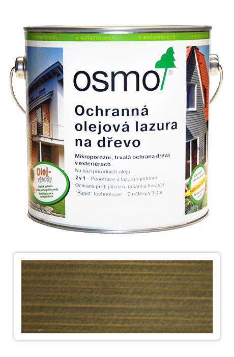 OSMO Ochranná olejová lazura 2.5 l Křemenně šedá 907 OSMO