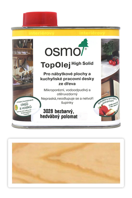 OSMO Top olej na nábytek a kuchyňské desky 0.5 l Bezbarvý polomat 3028 OSMO