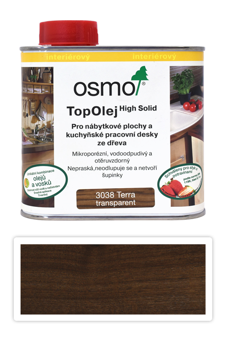 OSMO Top olej na nábytek a kuchyňské desky 0.5 l Terra 3038 OSMO