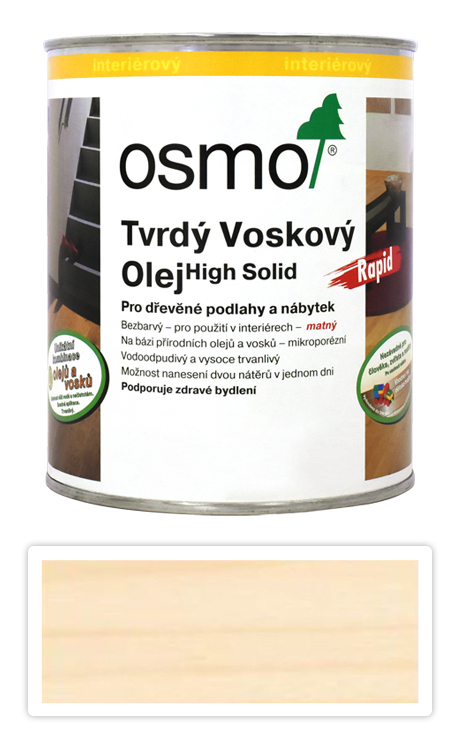 Tvrdý voskový olej OSMO RAPID 0.75l Bílý 3240 OSMO