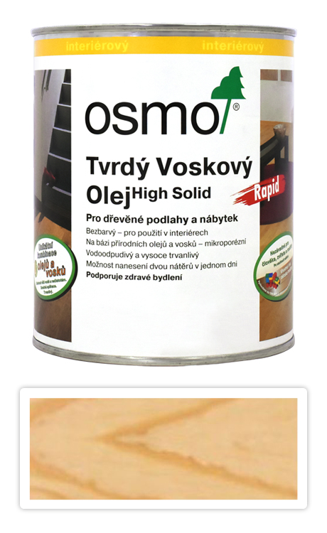 Tvrdý voskový olej OSMO RAPID 0.75l Bezbarvý polomat OSMO