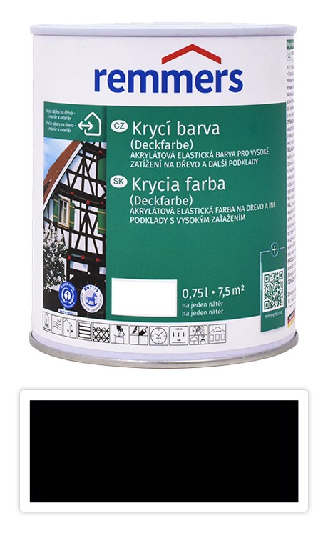 REMMERS Deckfarbe - krycí barva 0.75 l Schwarz / Černá Remmers