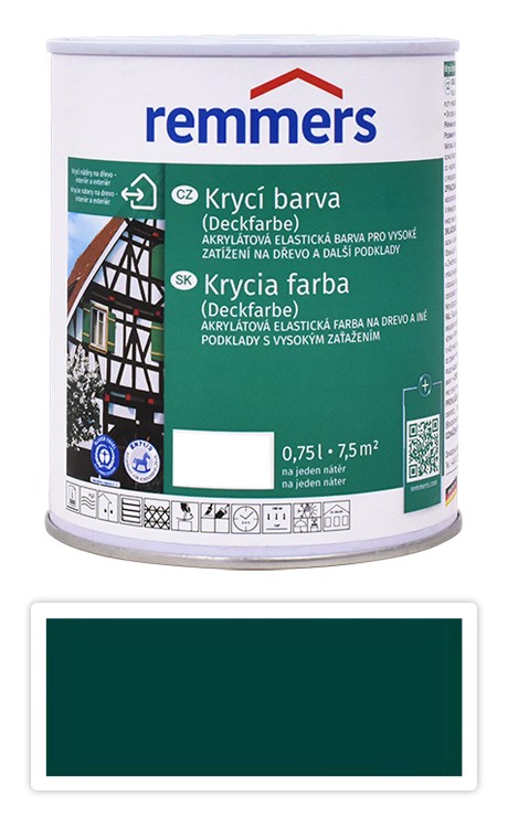 REMMERS Deckfarbe - krycí barva 0.75 l Flaschengrün / Lahvově zelená Remmers