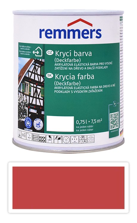 REMMERS Deckfarbe - krycí barva 0.75 l Schwedischrot / Skandinávská červená Remmers