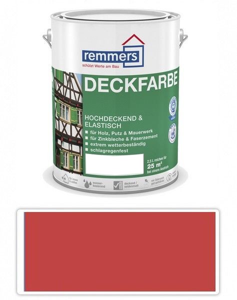 REMMERS Deckfarbe - krycí barva 2.5 l Schwedischrot / Skandinávská červená Remmers