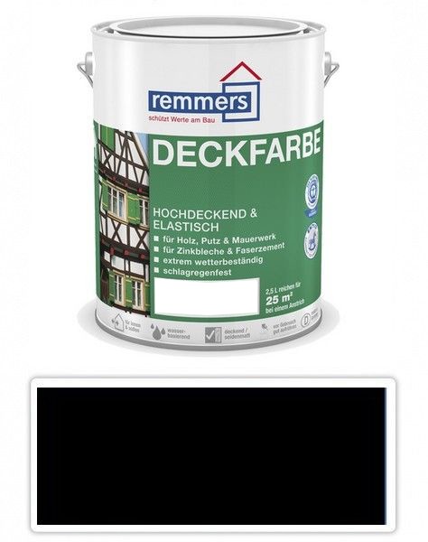 REMMERS Deckfarbe - krycí barva 2.5 l Schwarz / Černá Remmers