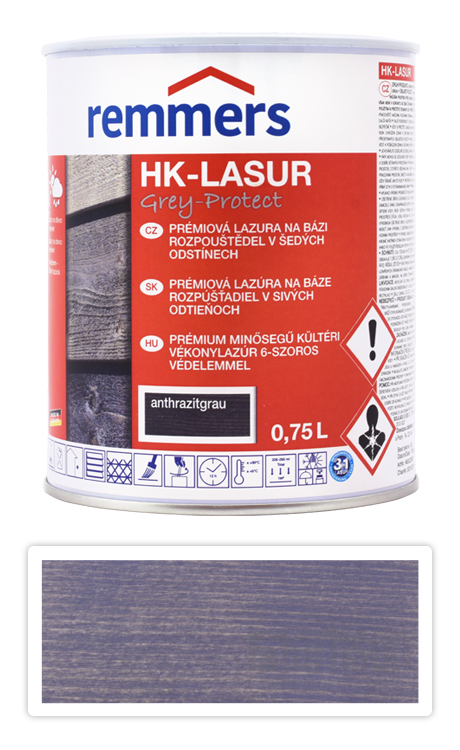 REMMERS HK-lasur Grey Protect 0.75 l Anthrazitgrau FT 20928 Remmers