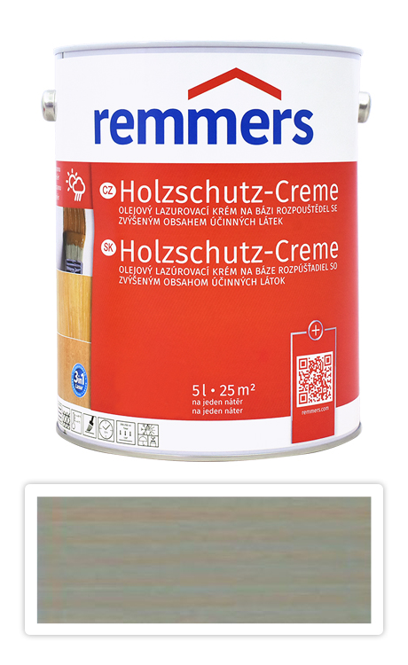 Holzschutz Creme Remmers - Lazurovací krém 5l Stříbrnošedý Remmers